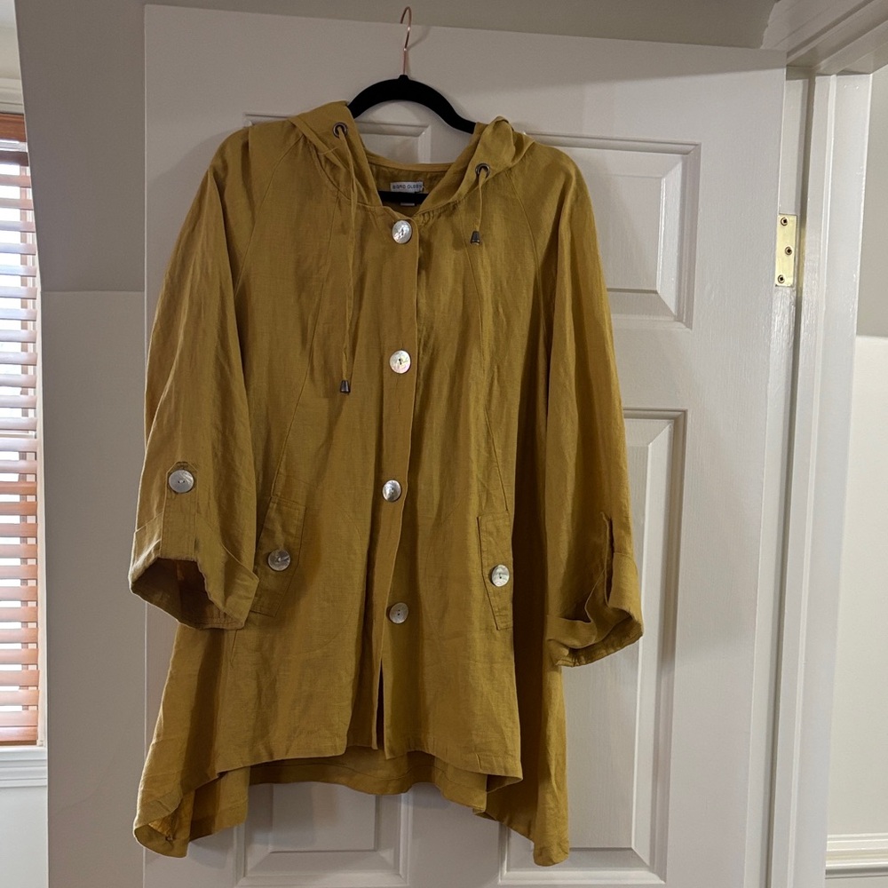 Sigrid Olsen Mustard Hooded Cape